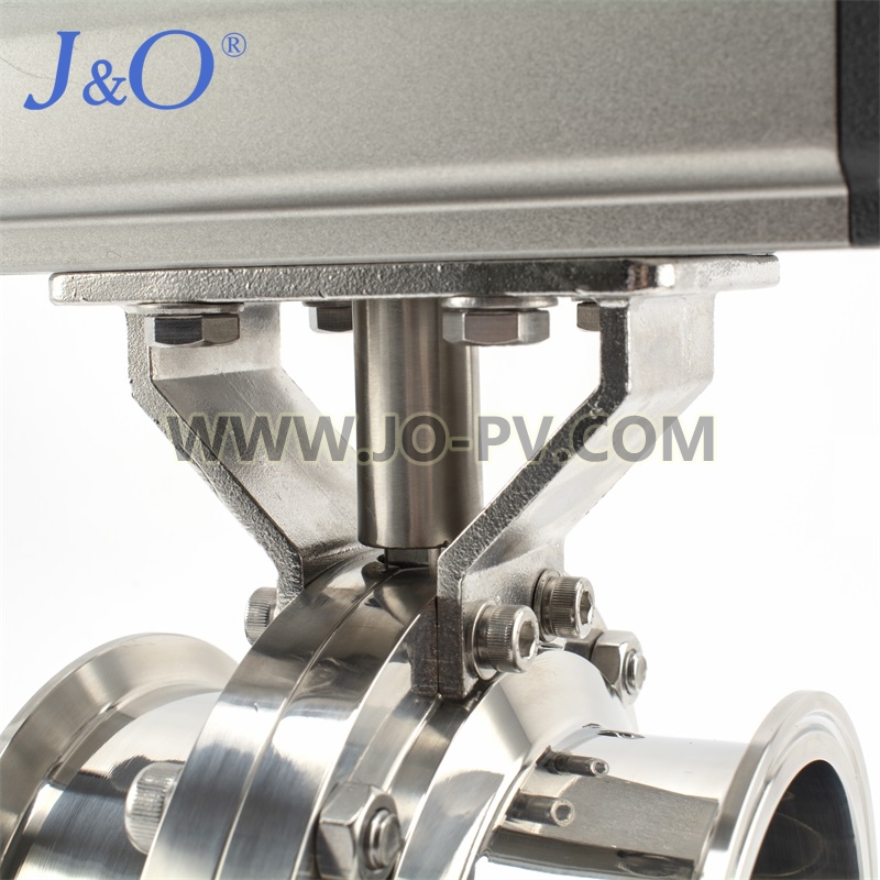Sanitary Stainless Steel Clamped Butterfly Valve With Aluminium Actuator