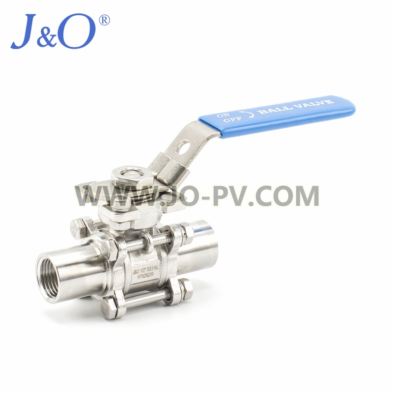 Sanitary Stainless Steel Manual Female Three Pieces Ball Valve