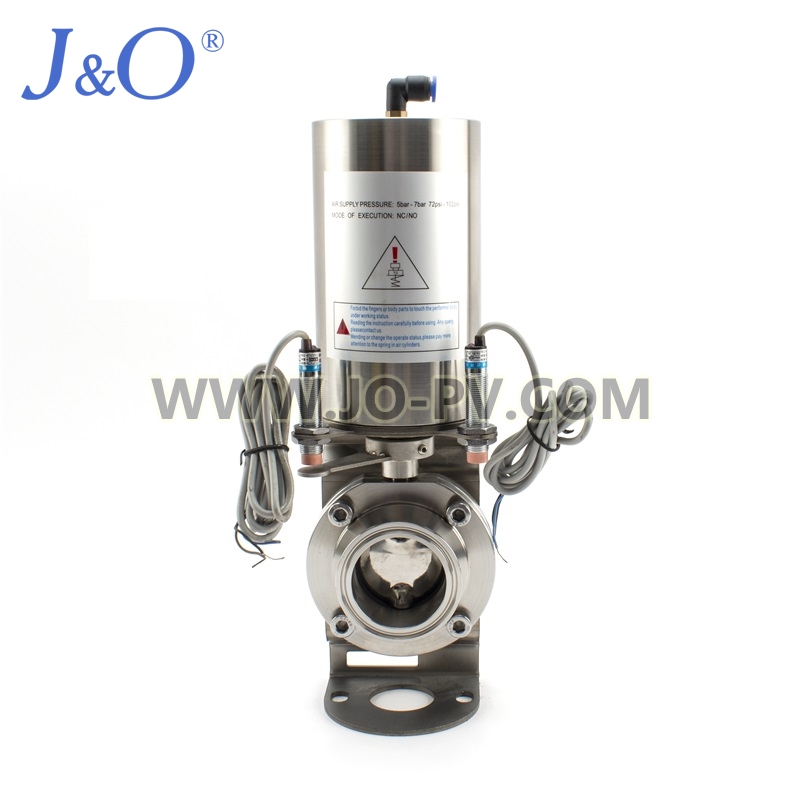 Sanitary Clamped Pneumatic Butterfly Valve With Position Sensor
