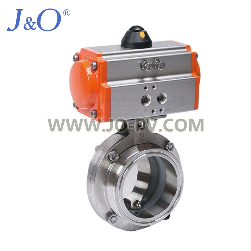 Sanitary Stainless Steel Pneumatic Clamp Powder Butterfly Valve