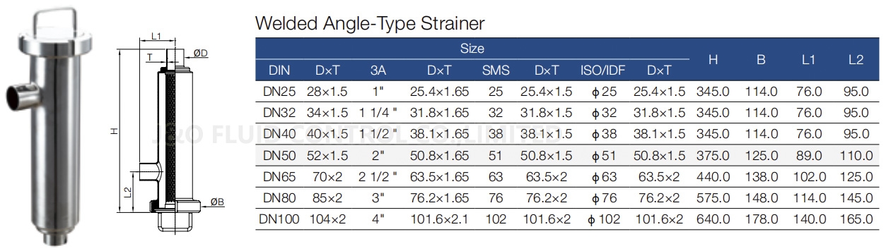 Sanitary Angle Type Strainer