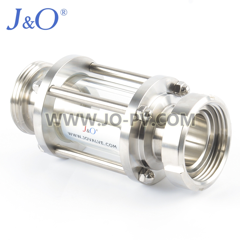Sanitary Stainless Steel Straight Sight Glass with Union Ends