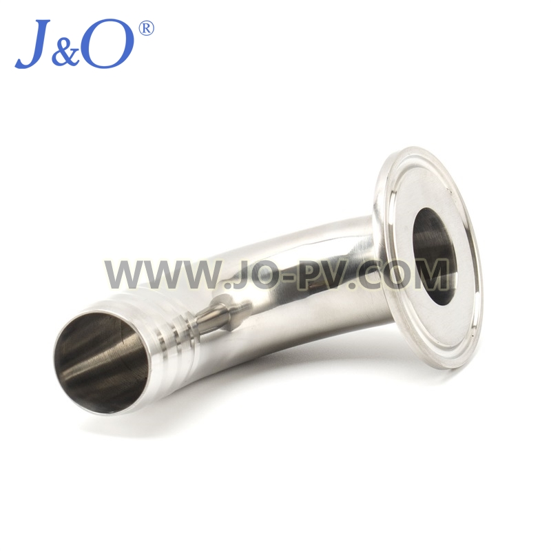 Sanitary Stainless Steel 90 Degree Clamped Hose Adapter