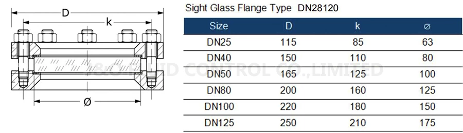 Sanitary Stainless Steel Flange Type Weld Sight Glass