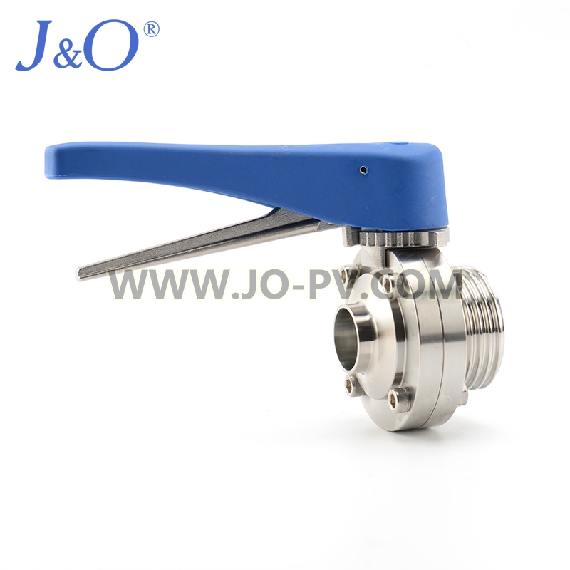 Sanitary Stainless Steel Male Welded Butterfly Valve With Plastic Handle