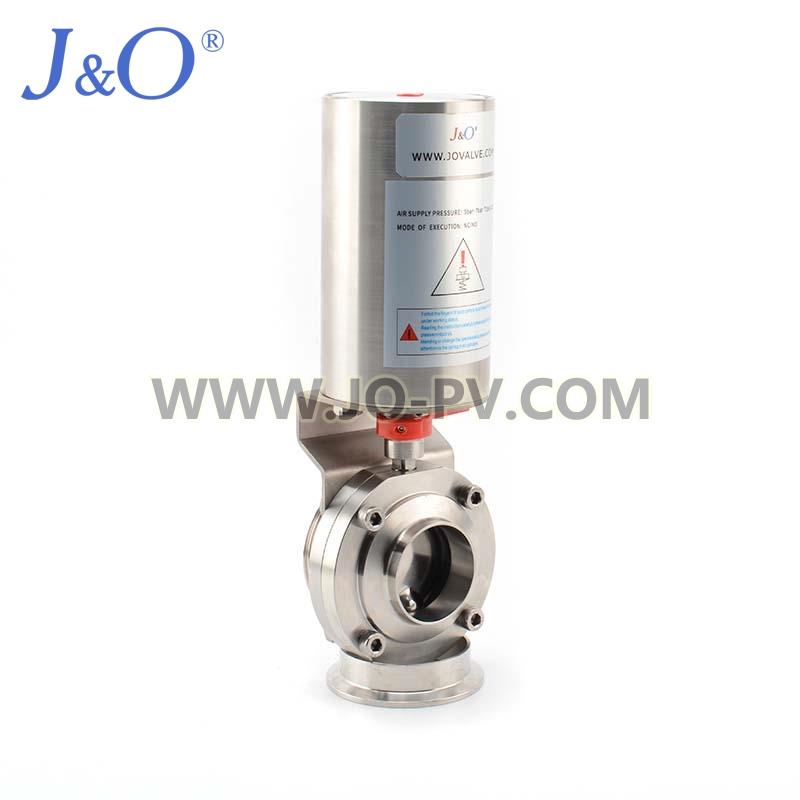 Sanitary Stainless Steel Thread-Weld Pneumatic Butterfly Valve