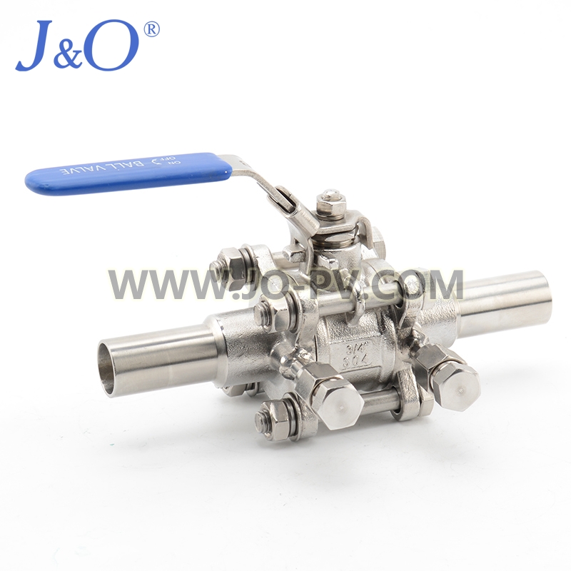 3PC Extended Welded Purge Port Ball Valve For Semiconductor Industry