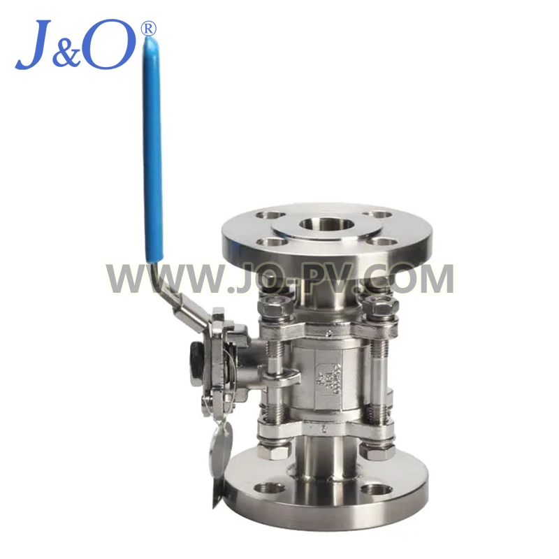 Sanitary Stainless Steel Three Pieces Flanged Ball Valve