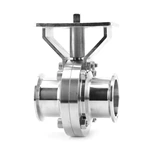 Sanitary Stainless Steel IDF Auto Bare Shaft Butterfly Valve