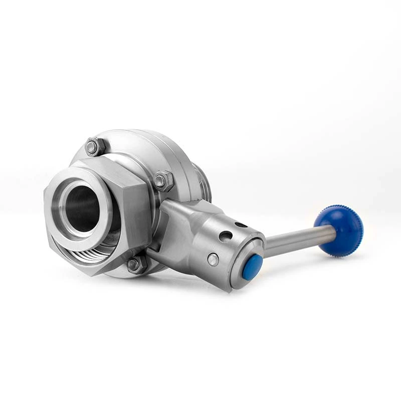 Sanitary Stainless Steel Butterfly Valve With BSM RJT Union Connections