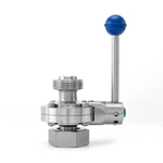 Sanitary Stainless Steel Butterfly Valve With BSM RJT Union Connections