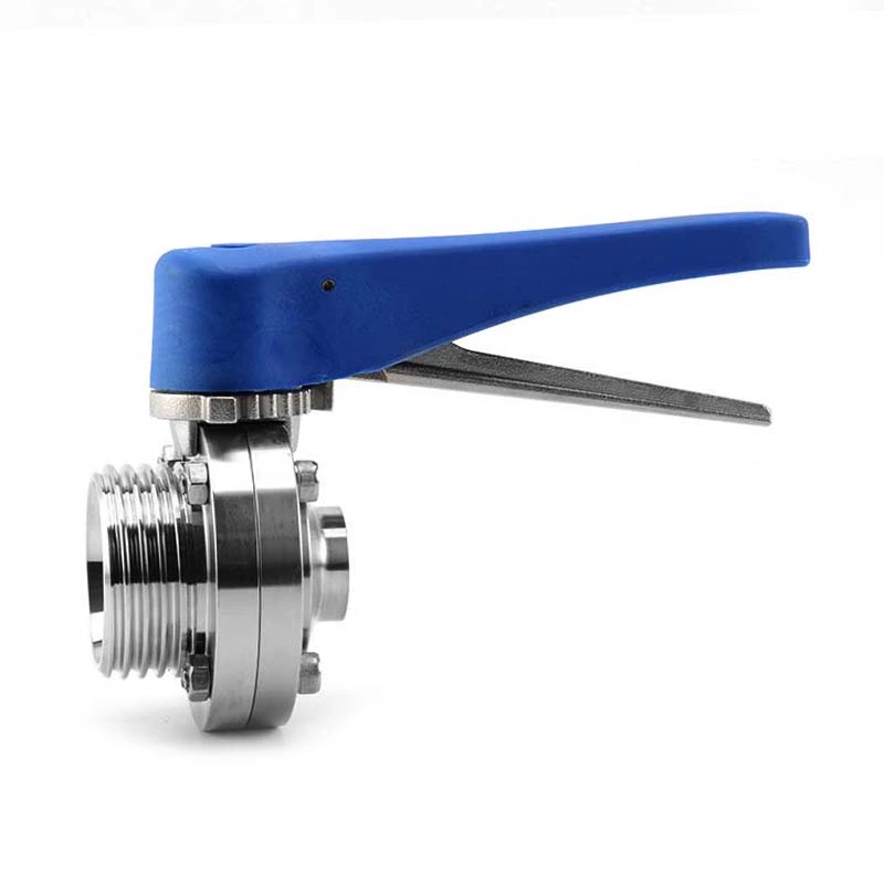 Sanitary Stainless Steel Male Welded Butterfly Valve With Plastic Handle