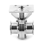 Sanitary Stainless Steel IDF Auto Bare Shaft Butterfly Valve