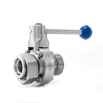 Sanitary Stainless Steel Butterfly Valve With BSM RJT Union Connections