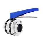 Sanitary Stainless Steel Weld 3PCS Butterfly Valve With 12 Plastic Handle
