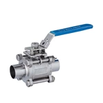 Three-Piece Sanitary Butt Weld Ball valve with Pad