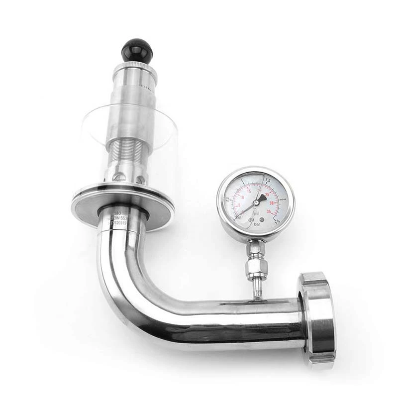 Sanitary Female Exhaust Valve With Pressure Gauge