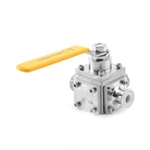 Sanitary Stainless Steel Tri Clamp PFA Lined Three Way Ball Valve