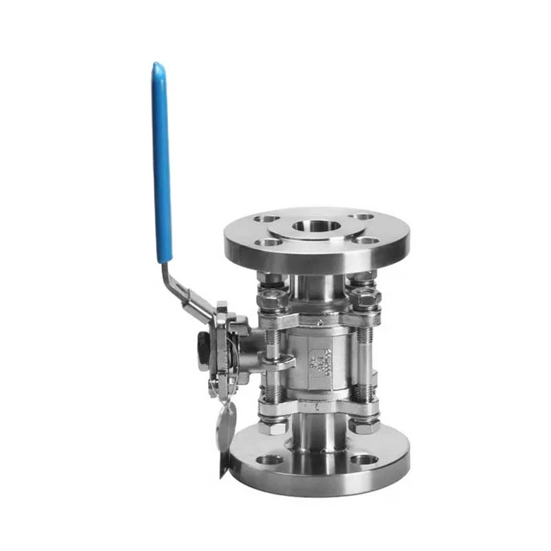 Sanitary Stainless Steel Three Pieces Flanged Ball Valve