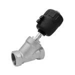 Stainless Steel Pneumatic Female Angle Seat Valve With Plastic Actuator