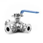 Three-Way Sanitary T-Clamp Ball Valve