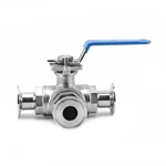 Three-Way Sanitary T-Clamp Ball Valve