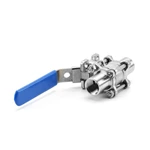 Sanitary Stainless Steel Manual Female Three Pieces Ball Valve