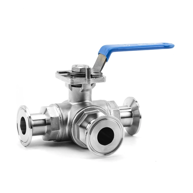 Three-Way Sanitary T-Clamp Ball Valve