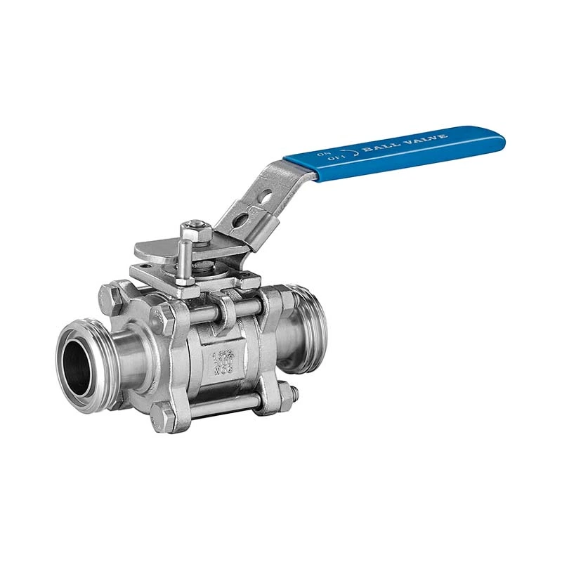 Sanitary Stainless Steel Three Pieces Male Thread Ball Valve