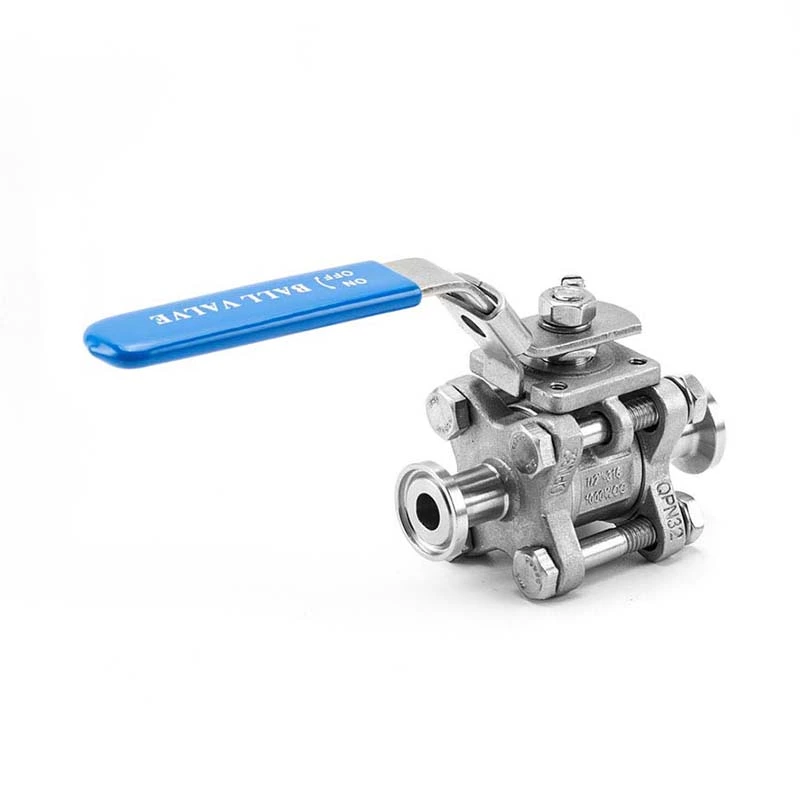 Three-Piece Sanitary T-Clamp Ball valve