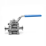 Three-Piece Sanitary T-Clamp Ball valve