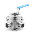 Four-way Sanitary Clamp Ball Valve