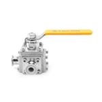 Sanitary Stainless Steel Tri Clamp PFA Lined Three Way Ball Valve