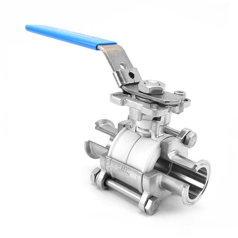 Three-Piece Sanitary T-Clamp High Mount Ball Valve