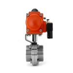 Sanitary Stainless Steel Pneumatic Thread Male Butterfly Valve With Solenoid Valve