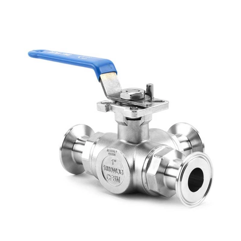 Three-Way Sanitary T-Clamp Ball Valve