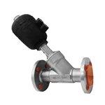 Pneumatic Flanged Angle Seat Valve With Plastic Actuator