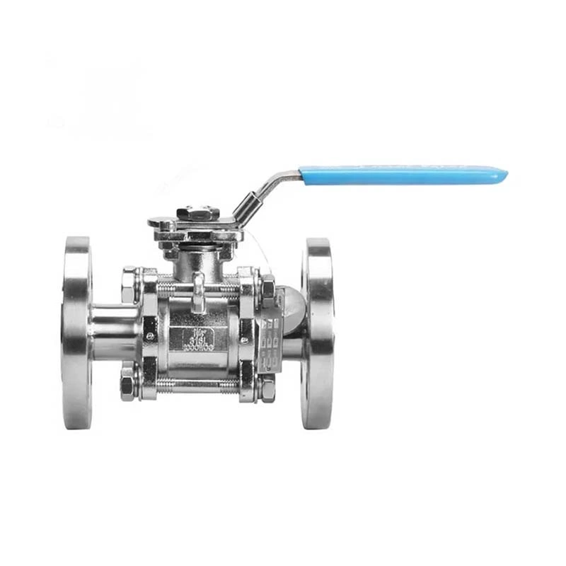 Sanitary Stainless Steel Three Pieces Flanged Ball Valve