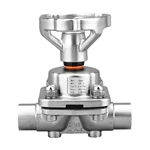 Sanitary Stainless Steel Manual Butt Weld Diaphragm Valve with SS Hand Wheel