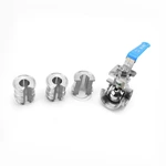 Hygienic Stainless Steel 3 Way Clamped Ball Valve With Mounting Pad