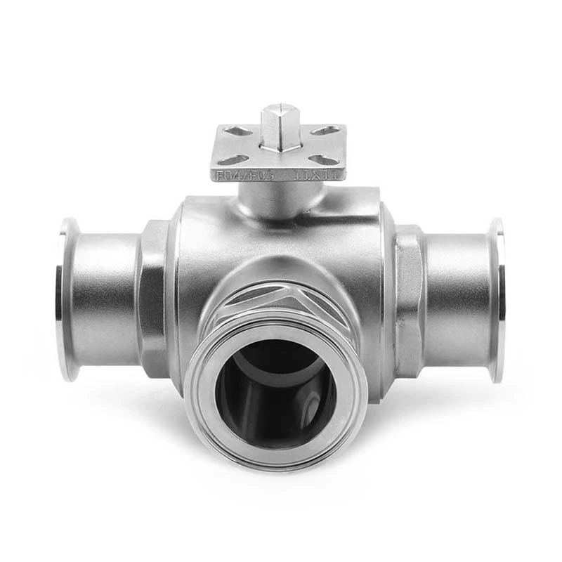 Sanitary Stainless Steel Auto Tri Clamp Three Way Ball Valve