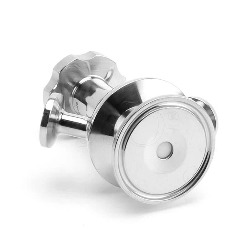 Sanitary Stainless Steel Aseptic Clamped Sampling Valve With Stainless Steel Handle Wheel