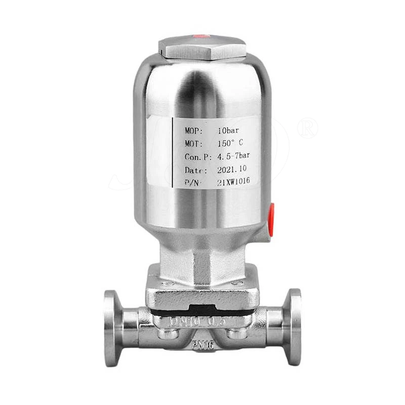 Sanitary Clamp Diaphragm Valve With Stainless Steel Pneumatic Actuator