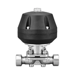 Sanitary Stainless Steel Female Diaphragm Valve With Pneumatic Plastic Actuator