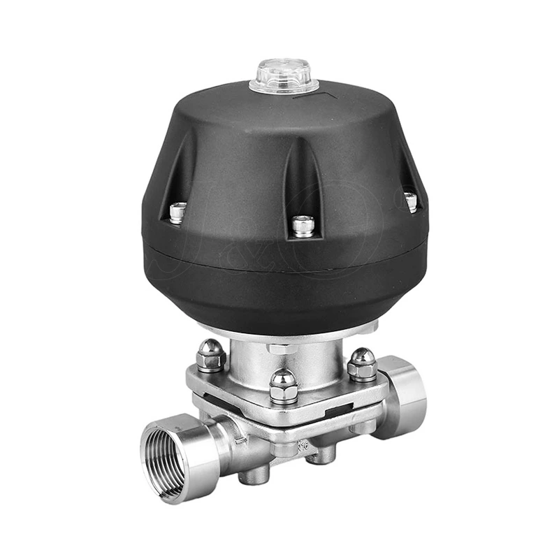 Sanitary Stainless Steel Female Diaphragm Valve With Pneumatic Plastic Actuator