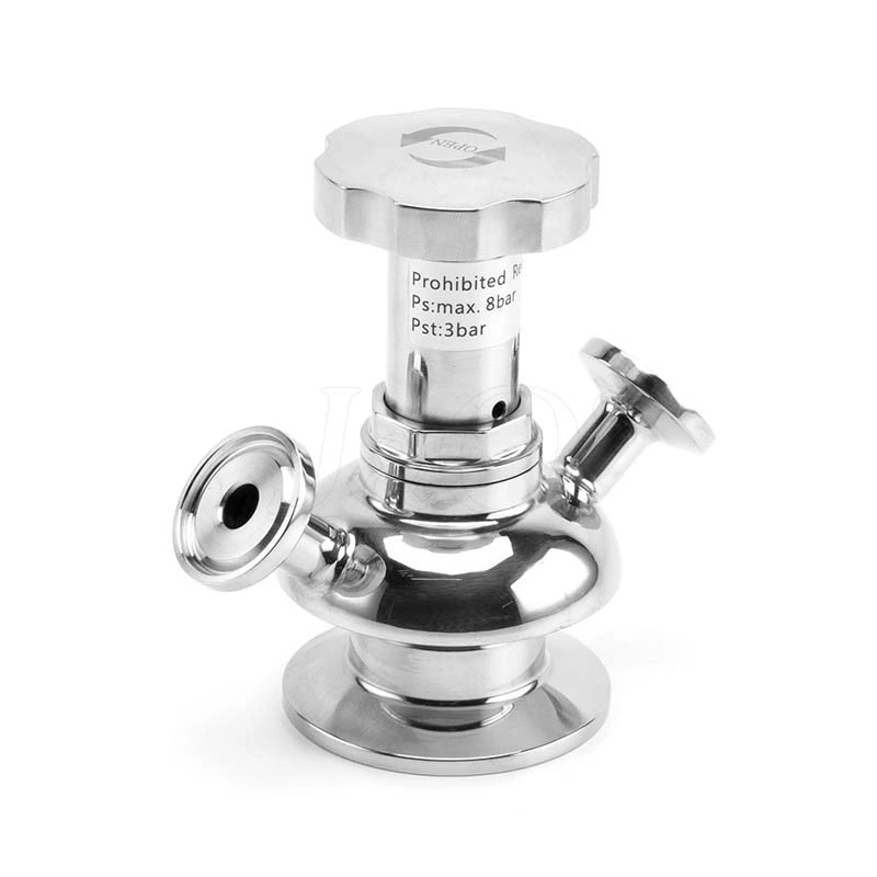 Sanitary Stainless Steel Aseptic Clamped Sampling Valve With Stainless Steel Handle Wheel