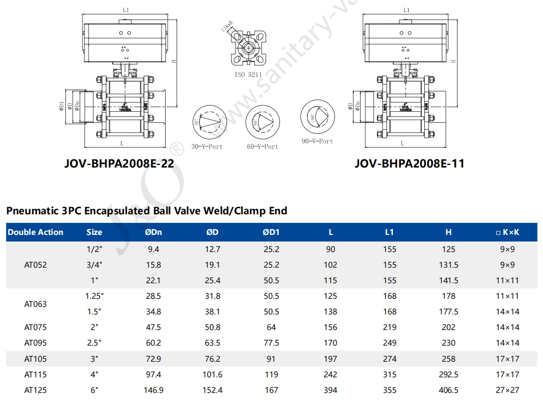 Santiary Stainless Steel Pneumatic Actuator Ball Valve