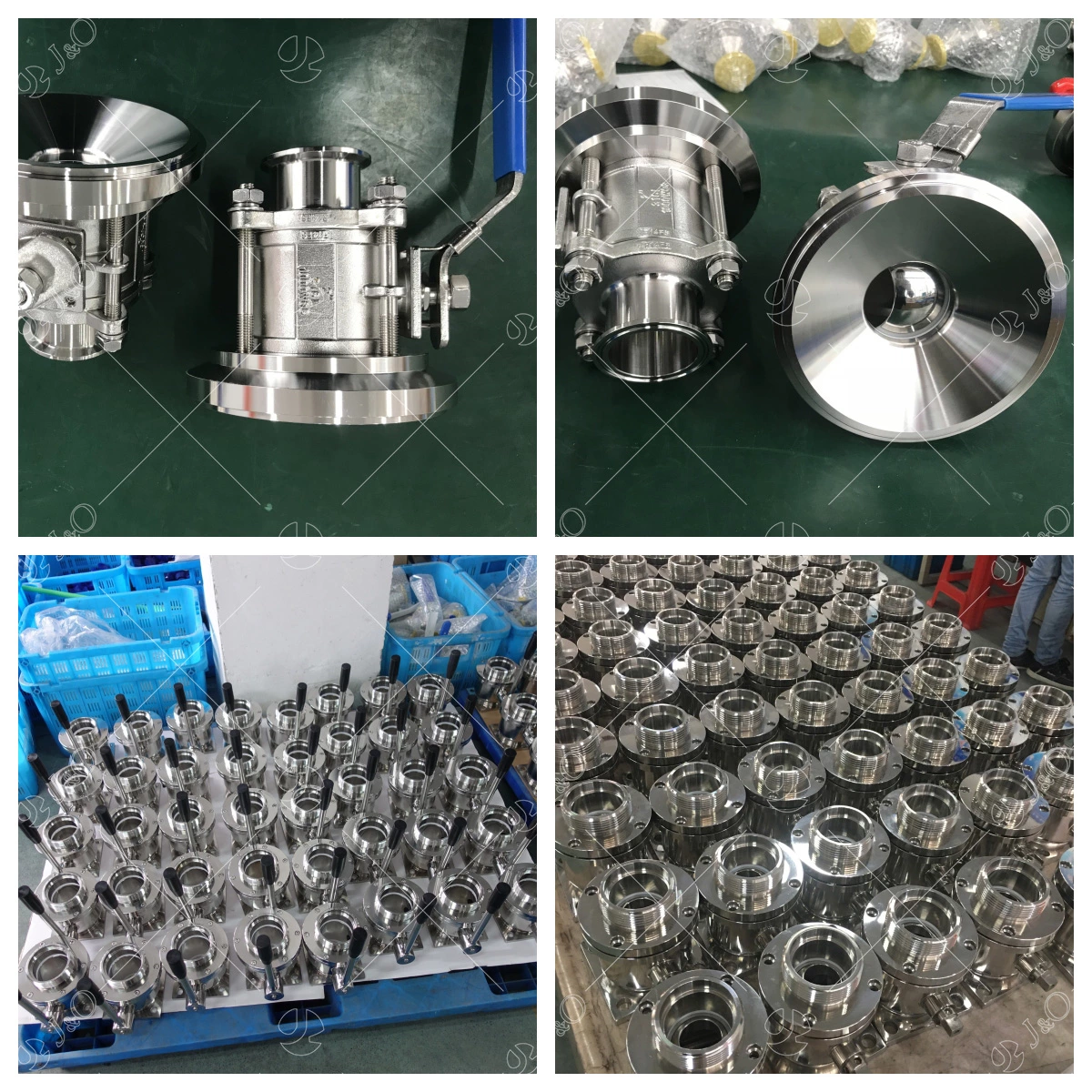 Sanitary Stainless Steel Clamped Three Pieces Tank Bottom Ball Valve