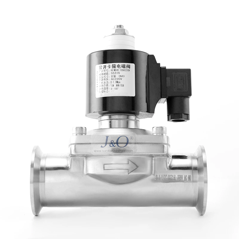 Sanitary Stainless Steel Normally Open Clamped Diaphragm Solenoid Valve