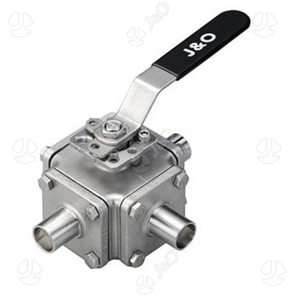 Sanitary Encapsulated Stainless Steel Hygienic Butt-Weld Three-Way Ball Valve